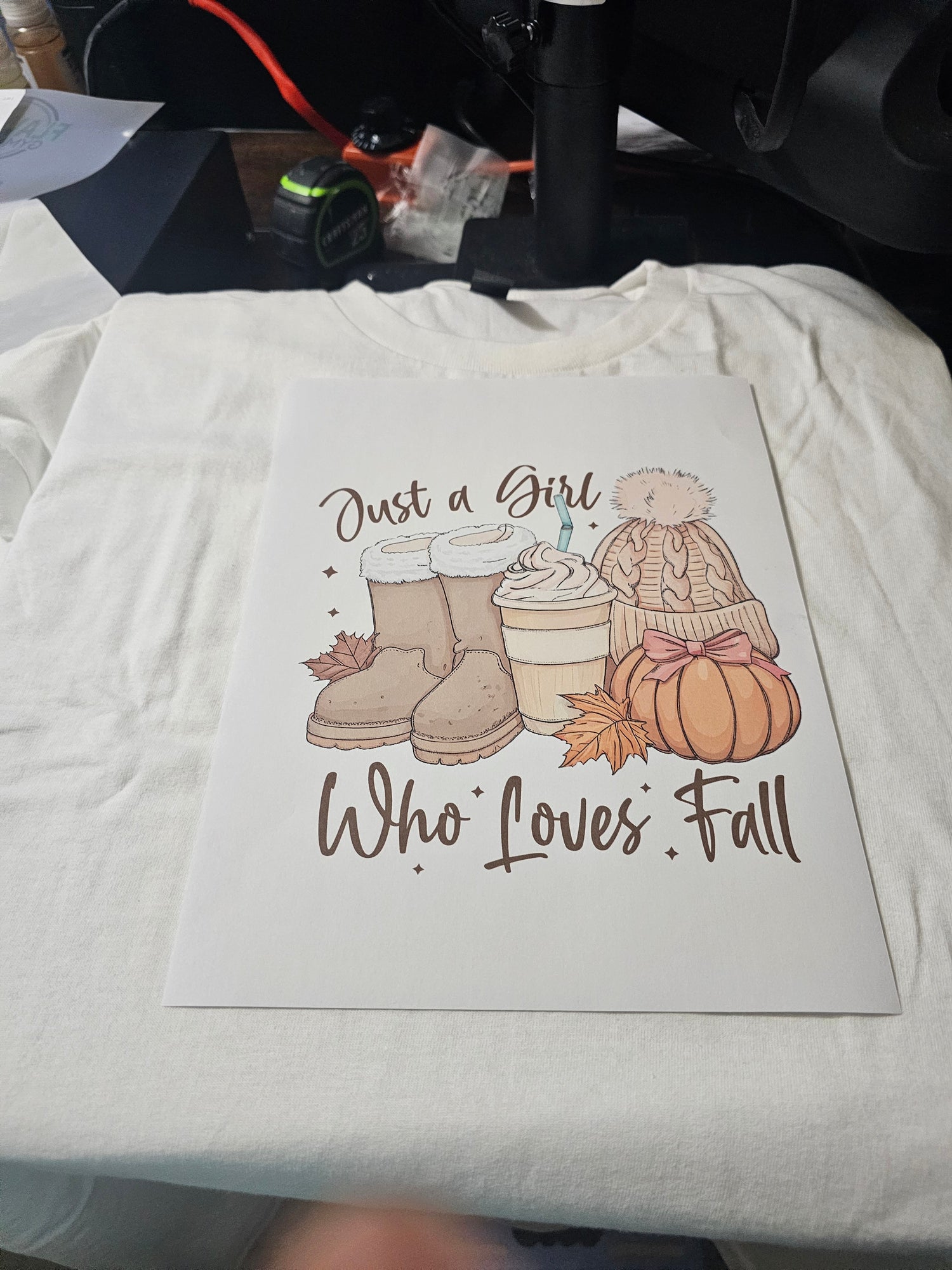 Just a Girl Who Loves Fall – White Sweatshirt