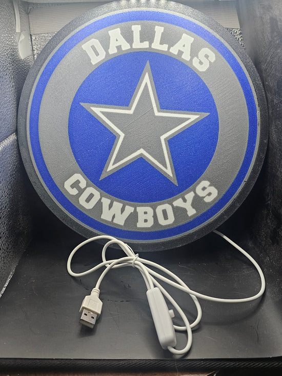 Dallas Cowboys USB LED Light Box – 9.5" Round Fan Decor